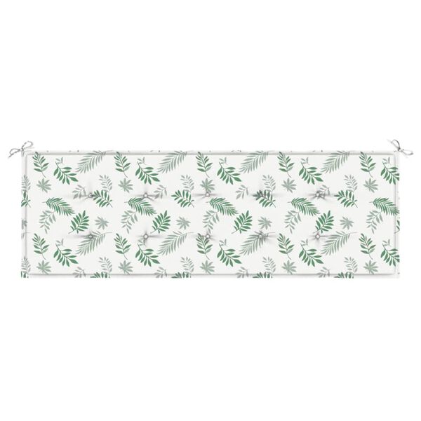 vidaXL Coj&iacute;n banco de jard&iacute;n tela Oxford estampado hojas 150x50x3 cm