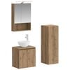 vidaXL Juego de muebles de ba&ntilde;o 4 pcs Roble Artesanal