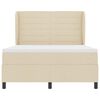 vidaXL Cama tipo Box Spring con colch&oacute;n Crema 140 x 200 cm tela
