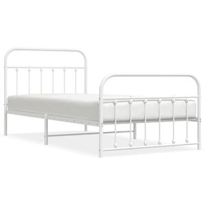 vidaXL Estructura cama sin colchón con estribo metal blanco 107x203 cm