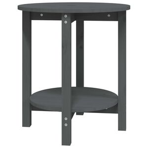 vidaXL Mesa de centro de madera maciza de pino gris &Oslash;55x60 cm