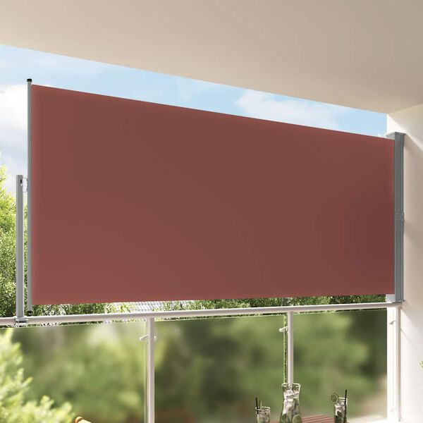 vidaXL Toldo lateral retr&aacute;ctil de jard&iacute;n marr&oacute;n 160x300 cm