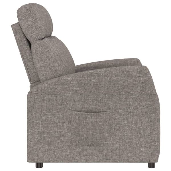 vidaXL Sill&oacute;n reclinable de tela gris taupe