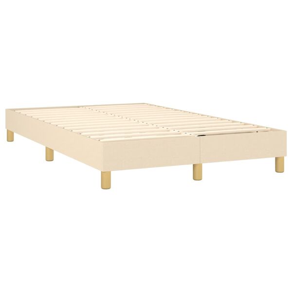 vidaXL Cama box spring con colch&oacute;n tela color crema 120x200 cm