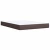 vidaXL Cama box spring con colch&oacute;n tela marr&oacute;n oscuro 160x200 cm