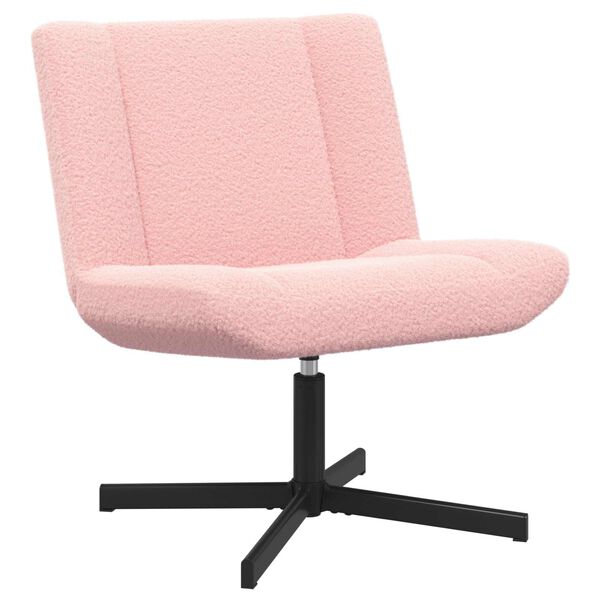 vidaXL Silla giratoria Rosa 63 x 75 x 76 cm Piel de oveja