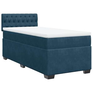 vidaXL Cama box spring con colch&oacute;n terciopelo azul oscuro 100x200 cm