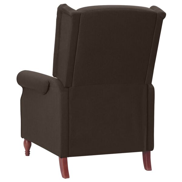 vidaXL Sill&oacute;n de masaje reclinable de tela marr&oacute;n oscuro