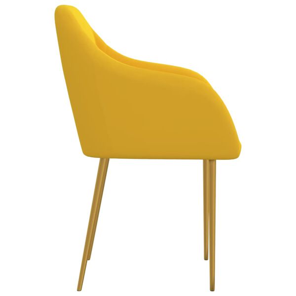 vidaXL Sillas de comedor 4 unidades terciopelo amarillo