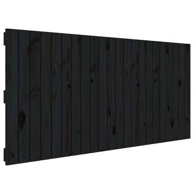 vidaXL Cabecero de cama de pared madera maciza pino negro 140x3x60 cm