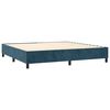 vidaXL Cama box spring colch&oacute;n y LED terciopelo azul oscuro 200x200 cm