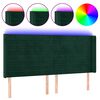 vidaXL Cabecero con LED de terciopelo verde oscuro 183x16x118/128 cm