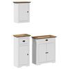 vidaXL Juego muebles ba&ntilde;o BODO 3pzas madera maciza pino blanco marr&oacute;n