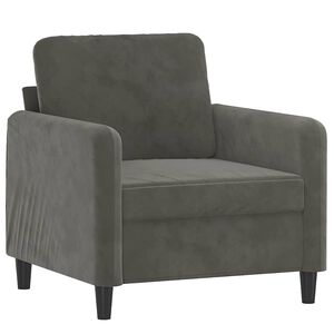 vidaXL Sill&oacute;n de terciopelo gris oscuro 60 cm