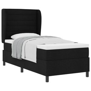 vidaXL Cama tipo Box Spring con colch&oacute;n Negro 80 x 200 cm tela