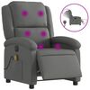 vidaXL Sill&oacute;n reclinable de masaje el&eacute;ctrico tela gris oscuro