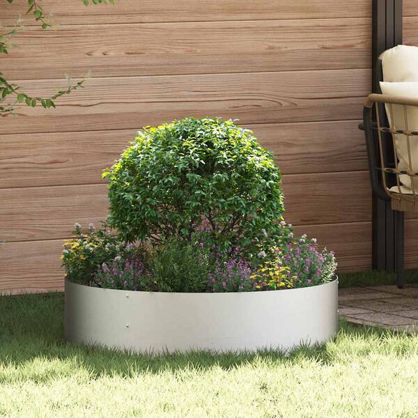 vidaXL Anillo para maceta Plateado 80 x 80 x 20 cm Acero inoxidable