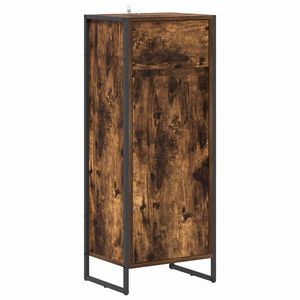 vidaXL Gabinete de Ba&ntilde;o con caj&oacute;n Roble Humo 40 x 30 x 100 cm