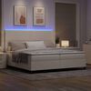 vidaXL Cama Box Spring LED Crema y 200 x 200 cm Tela de Pana