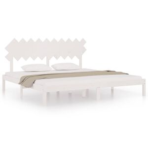 vidaXL Estructura de cama madera maciza blanco 200x200 cm