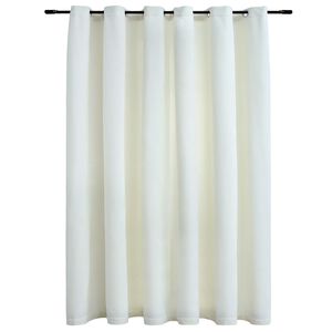 vidaXL Cortina opaca con anillas de metal terciopelo crema 290x245 cm