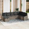 vidaXL Conjunto de sofá de jardín 8 pcs Gris 55 x 62 x 69 cm Poliratán
