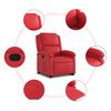 vidaXL Sillón reclinable elevable cuero artificial rojo