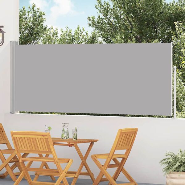 vidaXL Toldo lateral retr&aacute;ctil de jard&iacute;n gris 120x500 cm