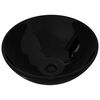 vidaXL Lavabo de cer&aacute;mica negro redondo