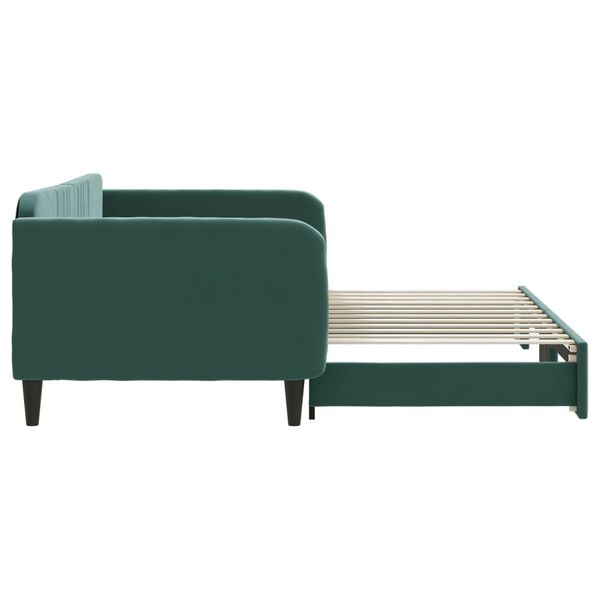 vidaXL Sofá cama nido terciopelo verde oscuro 100x200 cm