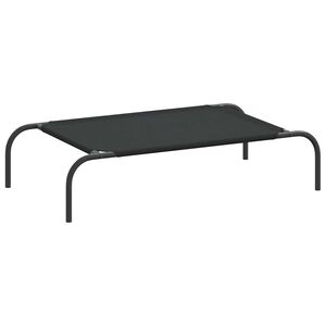 vidaXL Cama elevada para perros negra 90x50x20 cm tela Oxford y acero