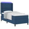 vidaXL Cama Box Spring LED con colch&oacute;n Azul 100 x 200 cm tela