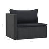 vidaXL Set muebles de jardín 5 piezas y cojines ratán sintético negro