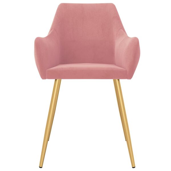 vidaXL Sillas de comedor 4 unidades terciopelo rosa