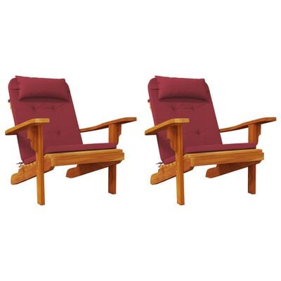 vidaXL Cojines para silla Adirondack 2 uds tela Oxford rojo tinto