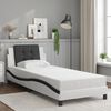 vidaXL Estructura de cama sin colch&oacute;n Zadar cuero sint&eacute;tico blanco y negro