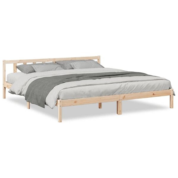 vidaXL Cama extralarga sin colch&oacute;n madera maciza de pino 200x220 cm
