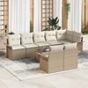 vidaXL Conjunto de sof&aacute; de jard&iacute;n 9 pcs Beige rat&aacute;n sint&eacute;tico