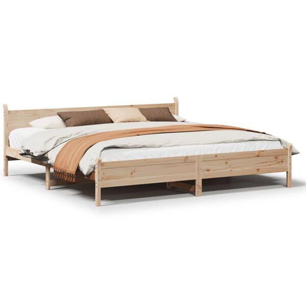 vidaXL Estructura de cama sin colch&oacute;n madera maciza de pino 180x200 cm