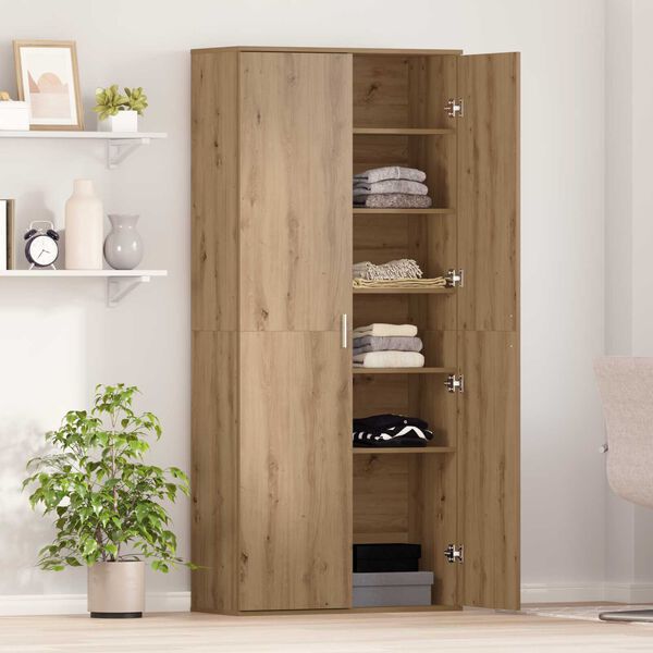 vidaXL Vitrina Roble artisan 80 x 35 x 180 cm Madera contrachapada
