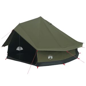 vidaXL Tienda Familiar 10 personas Verde militar Algod&oacute;n Sint&eacute;tico