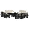 vidaXL Conjunto de sof&aacute;s de jard&iacute;n 13 uds. Negro y Blanco Crema