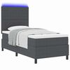 vidaXL Cama Box Spring LED Gris Oscuro y 80 x 200 cm Tela de Pana