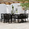 vidaXL Juego de comedor de jardín 9 piezas negro