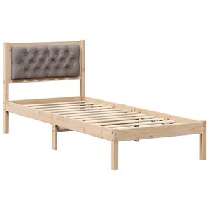 vidaXL Estructura de cama Taup&eacute; 75 x 190 cm Madera de pino macizo