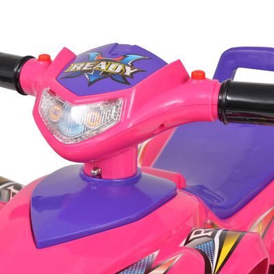 vidaXL Quad ATV correpasillos infantil con sonidos y luces rosa morado
