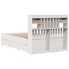 vidaXL Cama con estantería sin colchón madera maciza blanca 135x190 cm