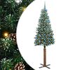 vidaXL Árbol de Navidad Delgado con 300 LED con soporte Verde y 210 cm