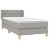 vidaXL Cama box spring con colch&oacute;n tela gris claro 80x200 cm