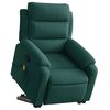 vidaXL Sill&oacute;n reclinable de masaje elevable terciopelo verde oscuro